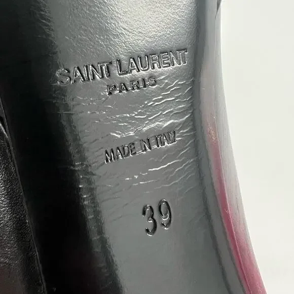 Saint Laurent Janis Chain-Heel Pointed Pump Black 105 Sz 39 - Picture 8 of 8